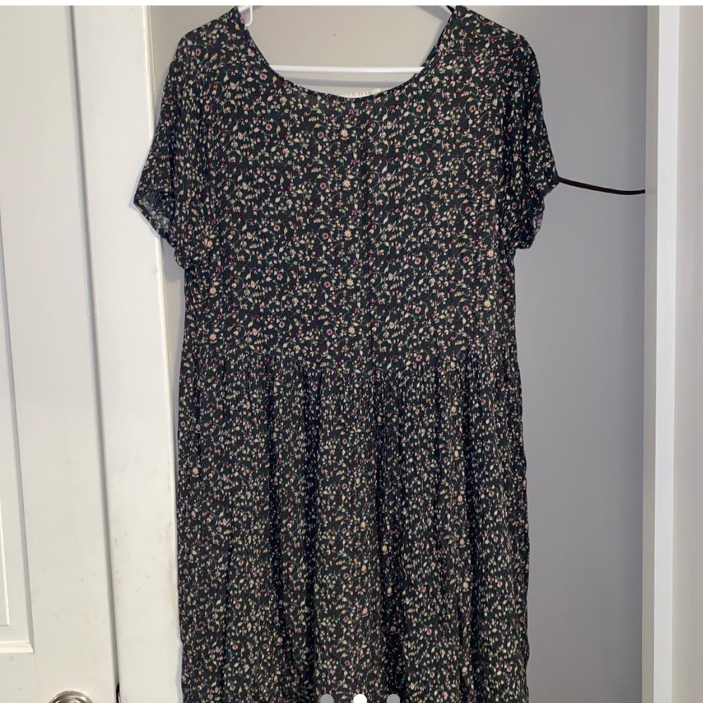 green and purple Floral Dress
